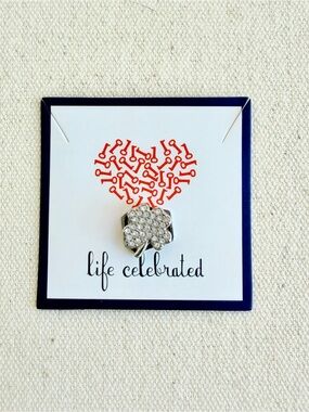 *Four Leaf Clover Charm* KEEP COLLECTIVE Retired Silver Pave